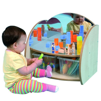 TW Nursery Mini Mirror Shelf + 2 Trays - Maple - Educational Equipment Supplies