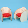 TW Nursery Mini Children's Nursery Chairs x 2 + Cushions - Maple - Educational Equipment Supplies