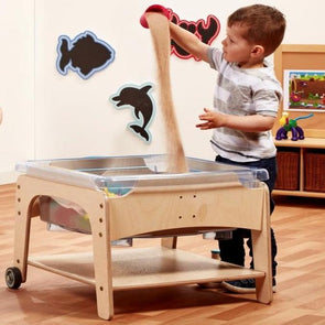 Playscapes Nursery Mini Sand & Water Wooden Play Station - H290mm - Educational Equipment Supplies