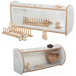 TW Nursery Mini Shelf Unit With Mirror - Grey - Educational Equipment Supplies