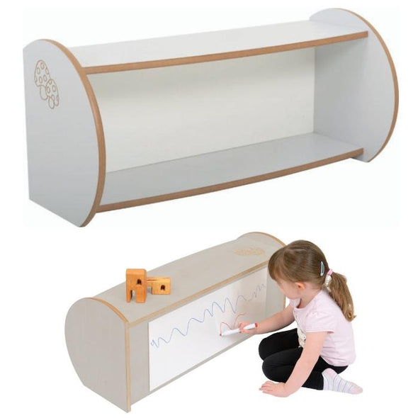 TW Nursery Mini Shelf Unit With White Board Back - Grey - Educational Equipment Supplies
