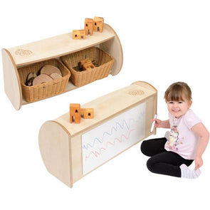 TW Nursery Mini Shelf Unit With White Board Back - Maple - Educational Equipment Supplies