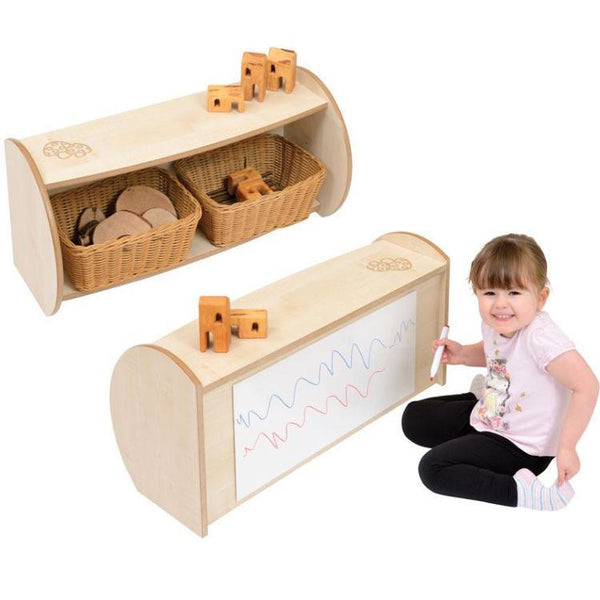 TW Nursery Mini Shelf Unit With White Board Back - Maple