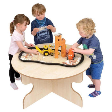 TW Nursery Mini Toddler Round Wooden Play Table - Maple - Educational Equipment Supplies