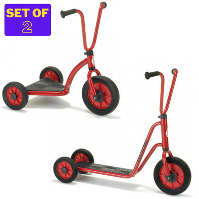 Winther Mini Viking Wide-Base Scooter +  Twin Wheel Scooter Bundle - Educational Equipment Supplies