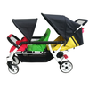 Familidoo 3 Seater Pushchair & Rain Cover - Lightweight Folding Multi Seat Stroller - Educational Equipment Supplies
