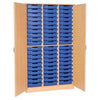 60 Tray Triple Bay Cupboard and Shelves - Full Doors - Educational Equipment Supplies