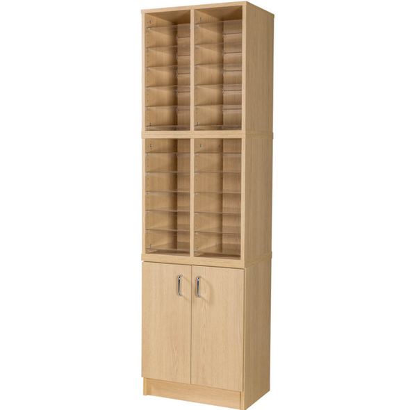 Premium 24 Space Pigeonhole Unit With Cupboard - Educational Equipment Supplies