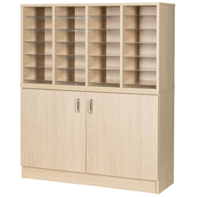 Premium 24 Space Wide Pigeonhole Unit With Cupboard - Educational Equipment Supplies