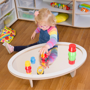 TW Nursery Mini Low Oval Grey Mirrored Table - Educational Equipment Supplies