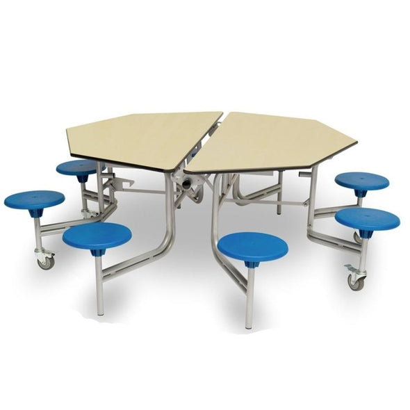 Eight Seat Octagonal Mobile Folding Dining Table - H735 x D2155mm - Educational Equipment Supplies