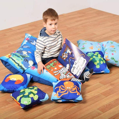 Outdoor/Indoor Wipe Clean Cushions - Under the Sea x 7 - Educational Equipment Supplies