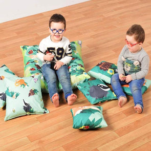 Outdoor/Indoor Wipe Clean Cushions - Woodland x 7 - Educational Equipment Supplies