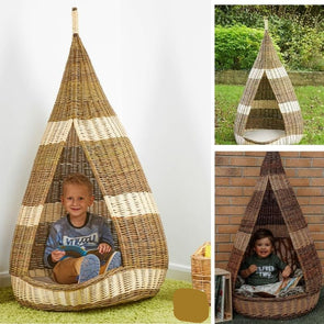 Outdoor Two Tone Pod Wicker Play Pod - Educational Equipment Supplies