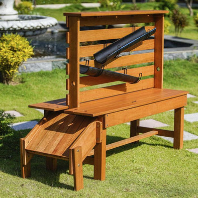 Outdoor Wooden Stem Table And Slide - Educational Equipment Supplies