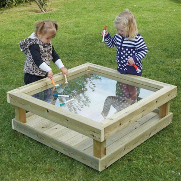 Outdoor Wooden Toddler Table With Acrylic Marking Surface - Educational Equipment Supplies