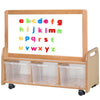 Playscapes Mobile Low Level Storage Unit & Magnetic Panel - 3 x Plasticr Trays - Educational Equipment Supplies