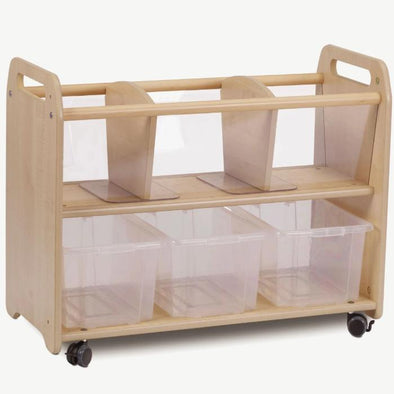 Playscapes Mobile Clear View Storage Unit - 3 x Plastic Baskets - Educational Equipment Supplies