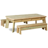 Playscapes Outdoor Pre-School Wooden Rectangular Table & Bench Set - Educational Equipment Supplies