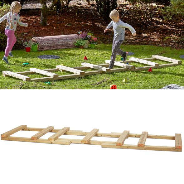 Playscapes Outdoor Wooden Floor Ladder - Educational Equipment Supplies