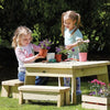Playscapes Outdoor Wooden Pre-School Table & Bench Seat - Educational Equipment Supplies