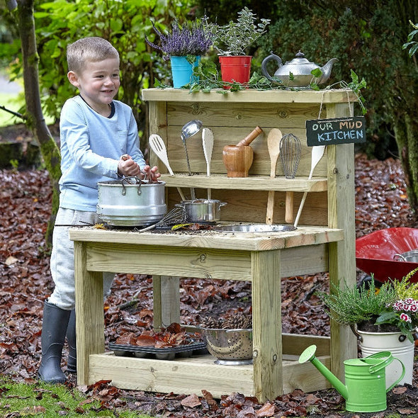 Playscapes Outdoor Wooden Small Mud Kitchen - Educational Equipment Supplies