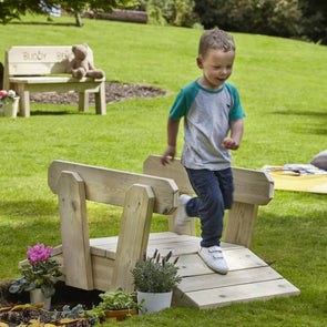 Playscapes Outdoor Wooden Toddler Bridge - Educational Equipment Supplies