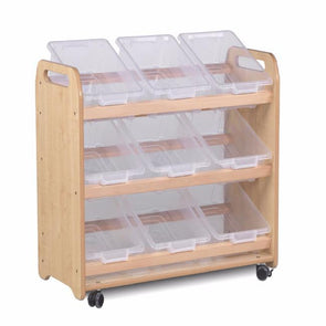 Playscapes Tilt Tray Storage Unit - 9 x Clear Tubs - Educational Equipment Supplies