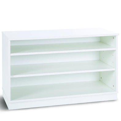 White Wood Shelf Storage Unit Static & Mobile H617mm - Educational Equipment Supplies