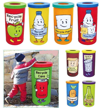 Popular Recycling Bins + Recycling Character - Educational Equipment Supplies
