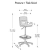 Task Stool With Nylon Base & Chrome Foot Ring - Educational Equipment Supplies