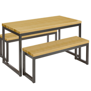 Premium Dining Table & Benches - Oak - Educational Equipment Supplies