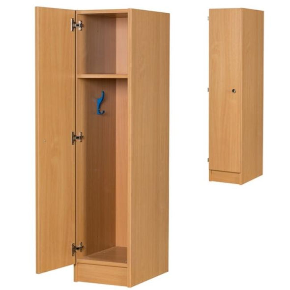 Premium Primary School 1 Door Wooden Locker - D350mm - Educational Equipment Supplies