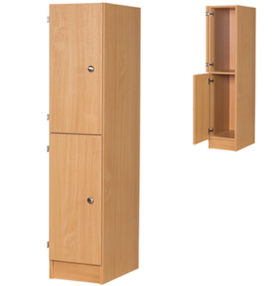 Premium Primary School 2 Door Wooden Locker - D350mm - Educational Equipment Supplies