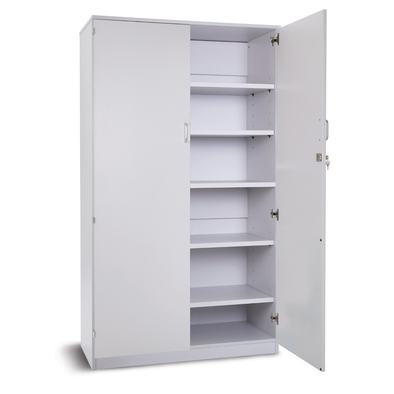 Premium 5 Shelf Cupboard - Grey Premium  Storage Cupboards | Grey White Cupboards | www.ee-supplies.co.uk
