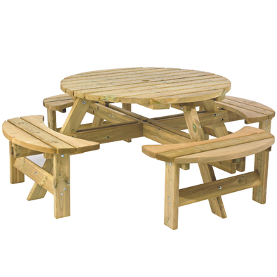 Adult Pressure Treated Wooden Round Picnic Bench Pressure Treated Wooden Adult Round Picnic Bench | Outdoor Seating | www.ee-supplies.co.uk