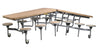 12 Seat Primo Mobile Folding School Dining Tables - Moderno Oak - W3080 x D1500mm - Educational Equipment Supplies
