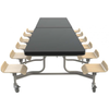 12 Seat Primo Mobile Folding School Dining Tables - Black Gloss - W3080 x D1500mm - Educational Equipment Supplies