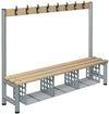 Probe - Single Bench With Coat Hooks - Wooden Ash Slates - Educational Equipment Supplies