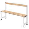 Probe - Single Bench Seat Ash Wood Slates Probe Single Bench Seat Unit | Wood & Metal Cloakroom | www.ee-supplies.co.uk
