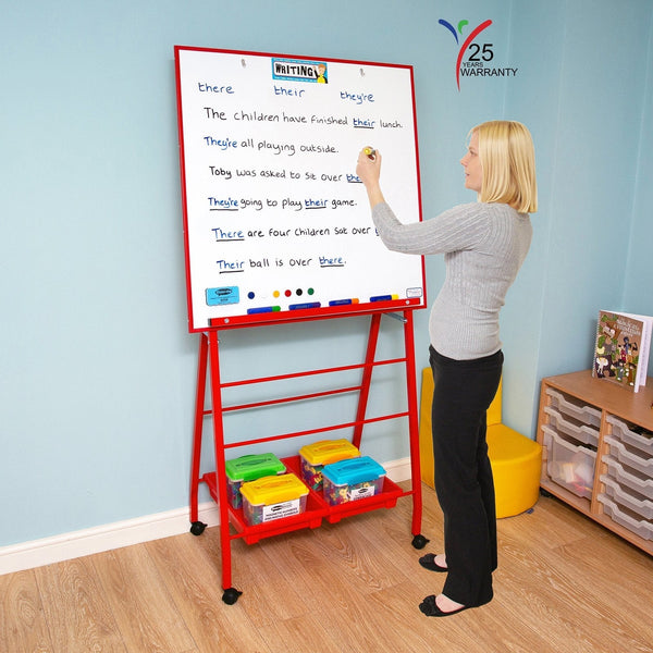 Youngstart Big A-Frame ‘Height Adjustable’ Whiteboard Easel - Red