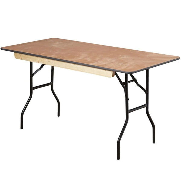 Rectangular Wooden Folding Trestle Table - 5ft x 2ft 6inch (1530 x 760mm)