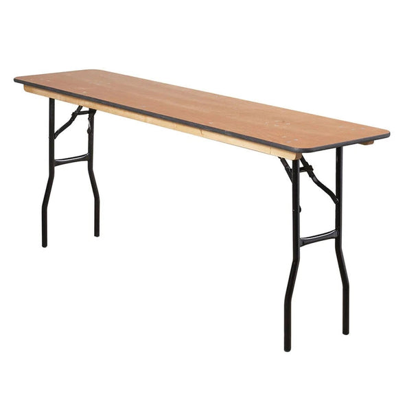 Slim Rectangular Wooden Trestle Table - 6ft x 1ft 6in (1830 x 460mm) Slim Rectangular Wooden Trestle Table | 6ft x 1ft 6in (1830mm x 460m) | Dia1530mm 5ft | www.ee-supplies.co.uk