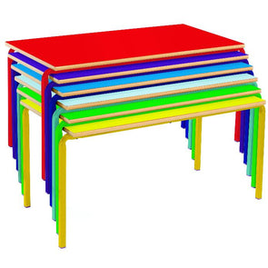 Colour Frame Stacking Crushed Bent Tables - Rectangular - Bull Nose Edge - 1100 x 550mm - Educational Equipment Supplies