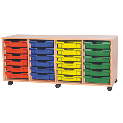 Quad Bay Storage Units - 24 Tray - Educational Equipment Supplies