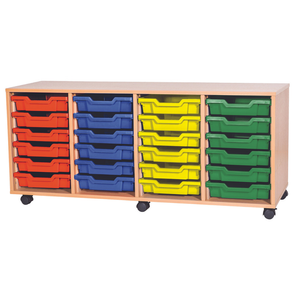 Quad Bay Storage Units - 28 Tray - Educational Equipment Supplies