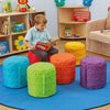 Indoor/Outdoor Quilted Bean Bag Pouffes x 6 - Educational Equipment Supplies