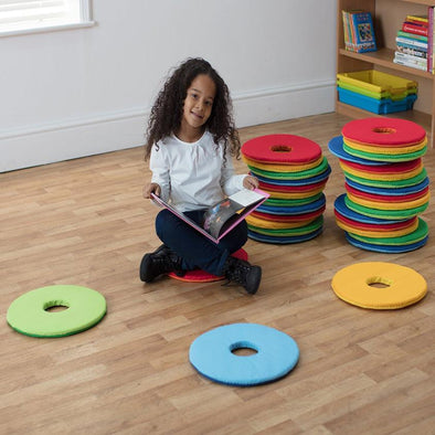 Rainbow™ Circular Cushions Set of 32 - Educational Equipment Supplies