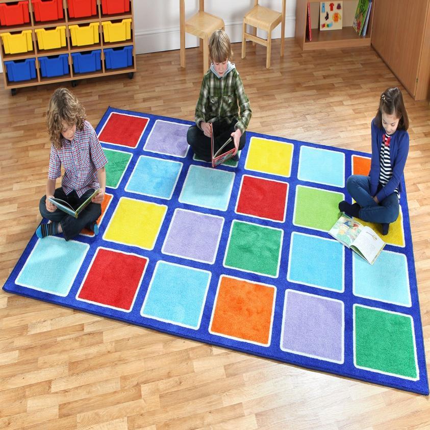 Rainbow™ Rectangle Placement Carpet W3000 x D2000mm Educational