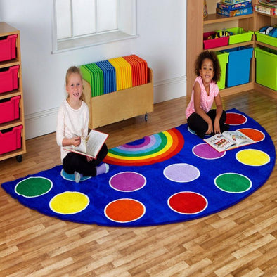 Rainbow™ Semi-Circle Carpet - W3600 x D2570mm - Educational Equipment Supplies